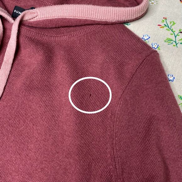 Summersalt Knit Hooded Sweater Cashmere Merino Wool Pullover Cozy Lounge Flaw S - Picture 8 of 11